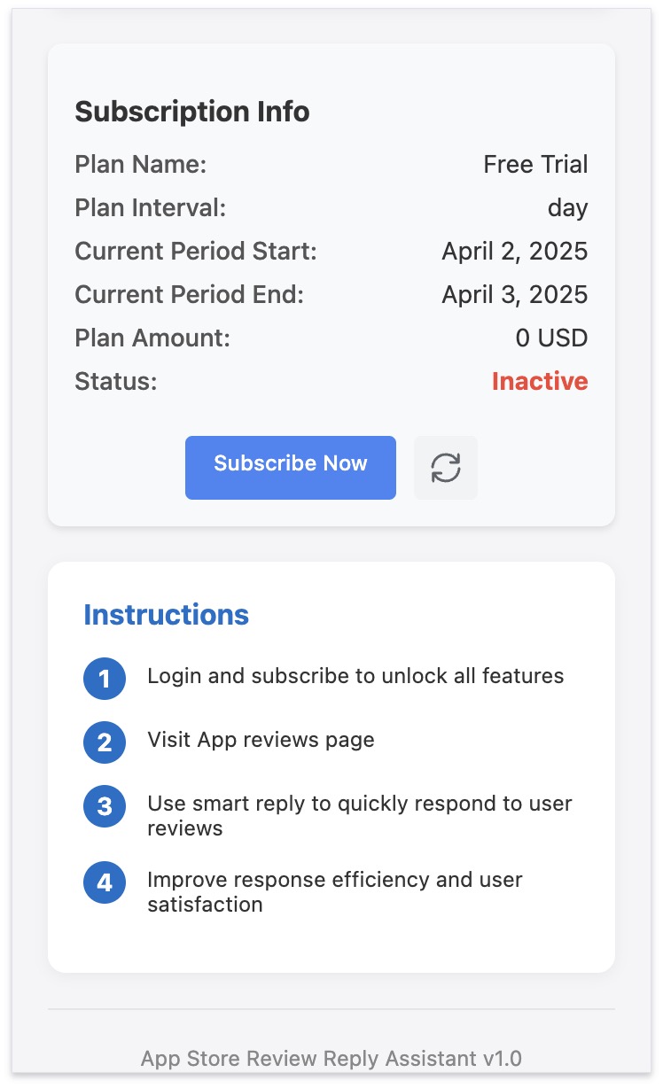 App Review Manager interface showing AI-generated responses to app reviews